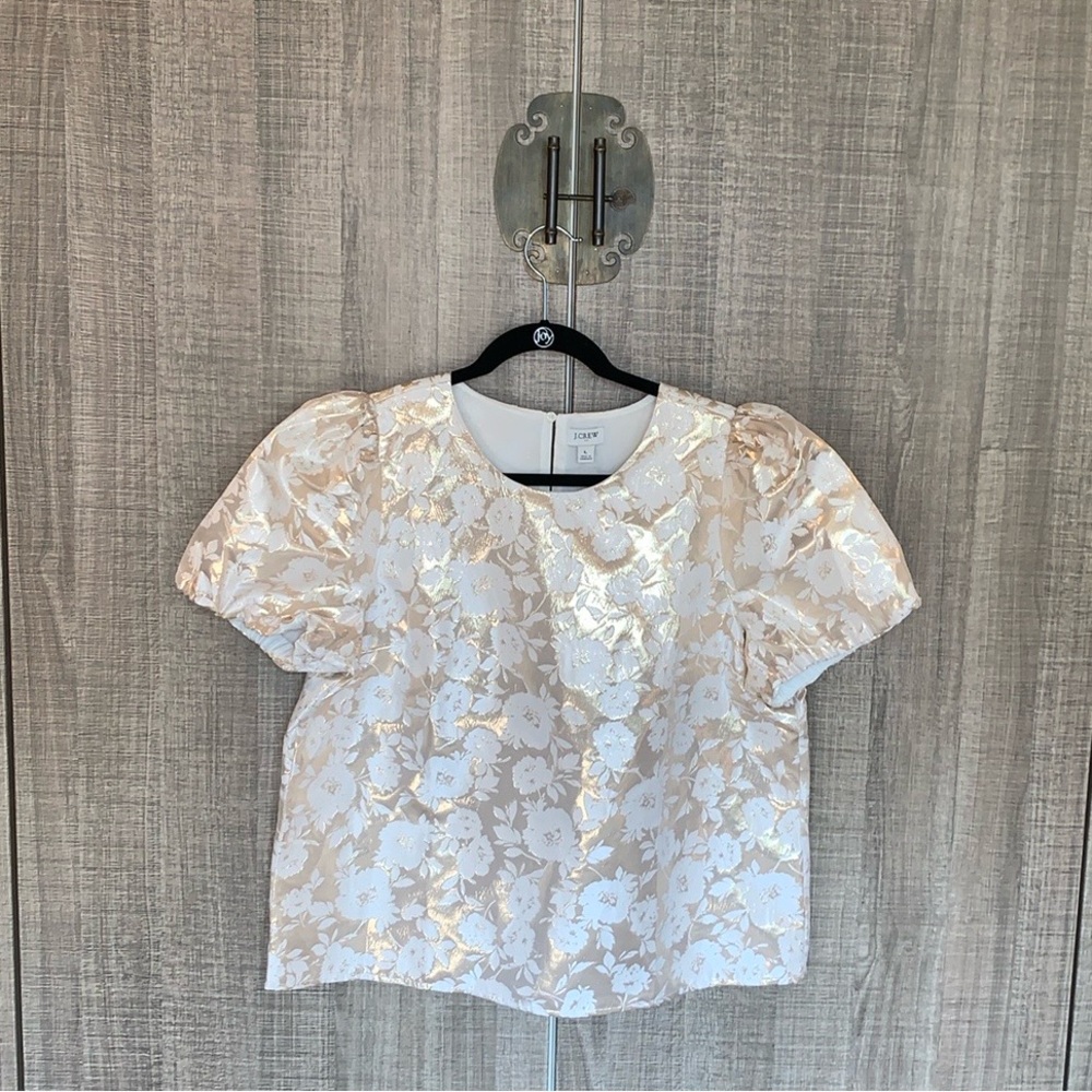 J. Crew Floral Cream Blouse